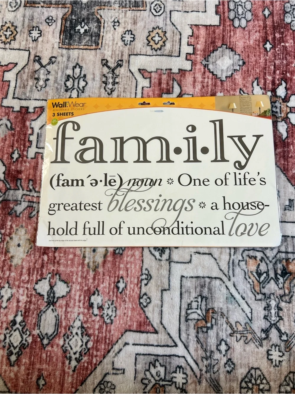 WallWords 'family' Decorative Wall Decal - Cream and Black